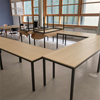 Bürotisch Arbeitstisch Meeting Metal gestell schwarz lackiert Esche furniert